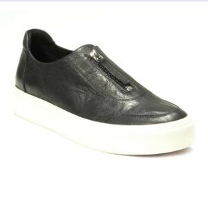 Black Slip-On Sneakers with White Sole